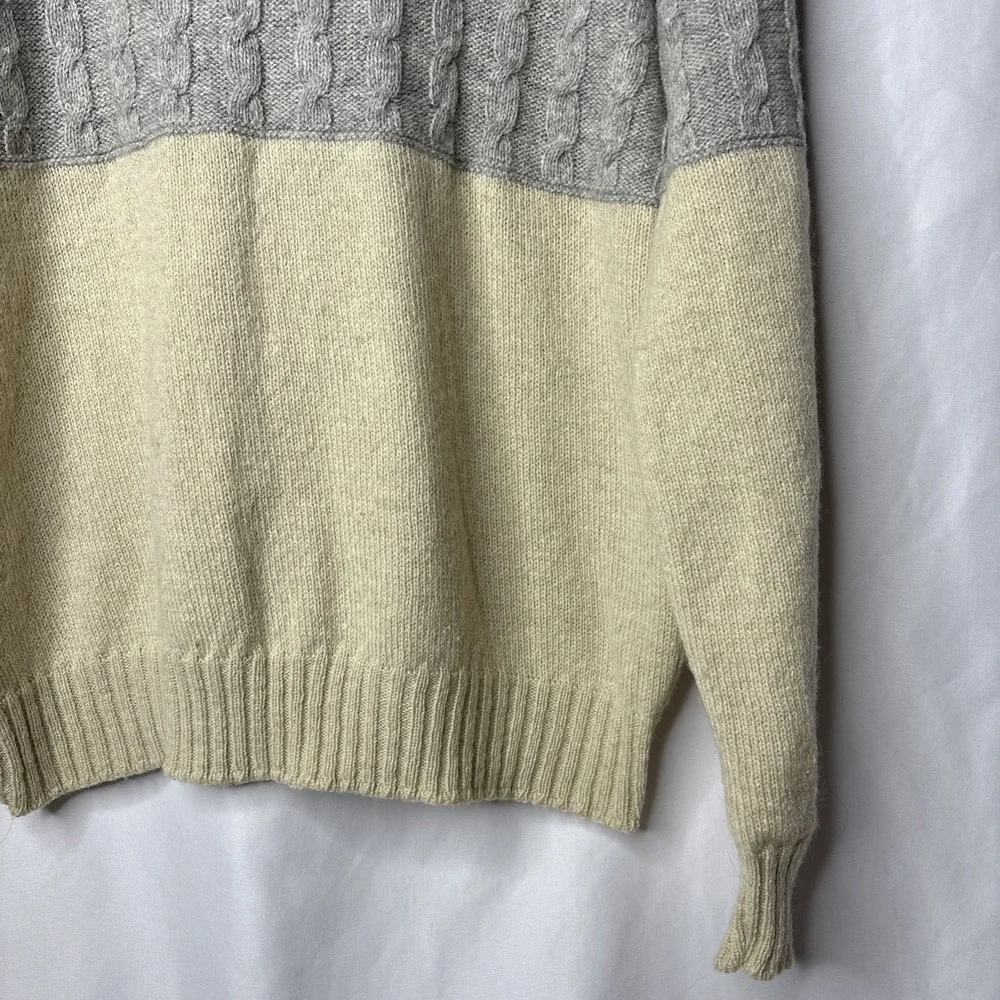 Vtg Country Squire By Jantzen Men's L Color Block Neutral Wool Sweater USA‎